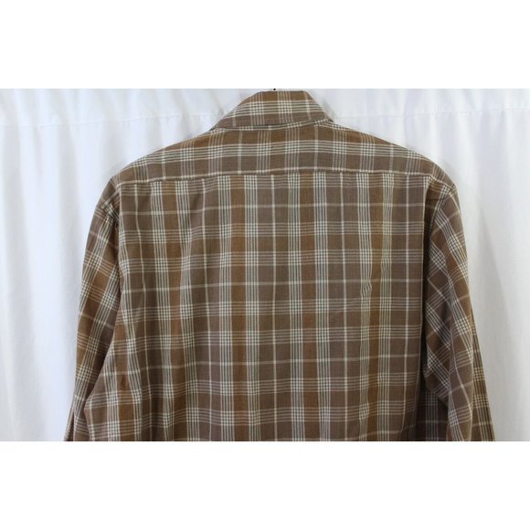 Vintage Bostwicks for Men Brown Plaid Short Sleeve Button Down Shirt M - Picture 10 of 11